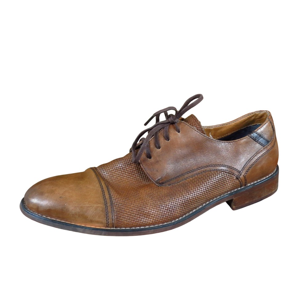 Steve Madden P-Dorian Mens Oxford Shoes Size 9.5 Dress Formal Brown Leather
